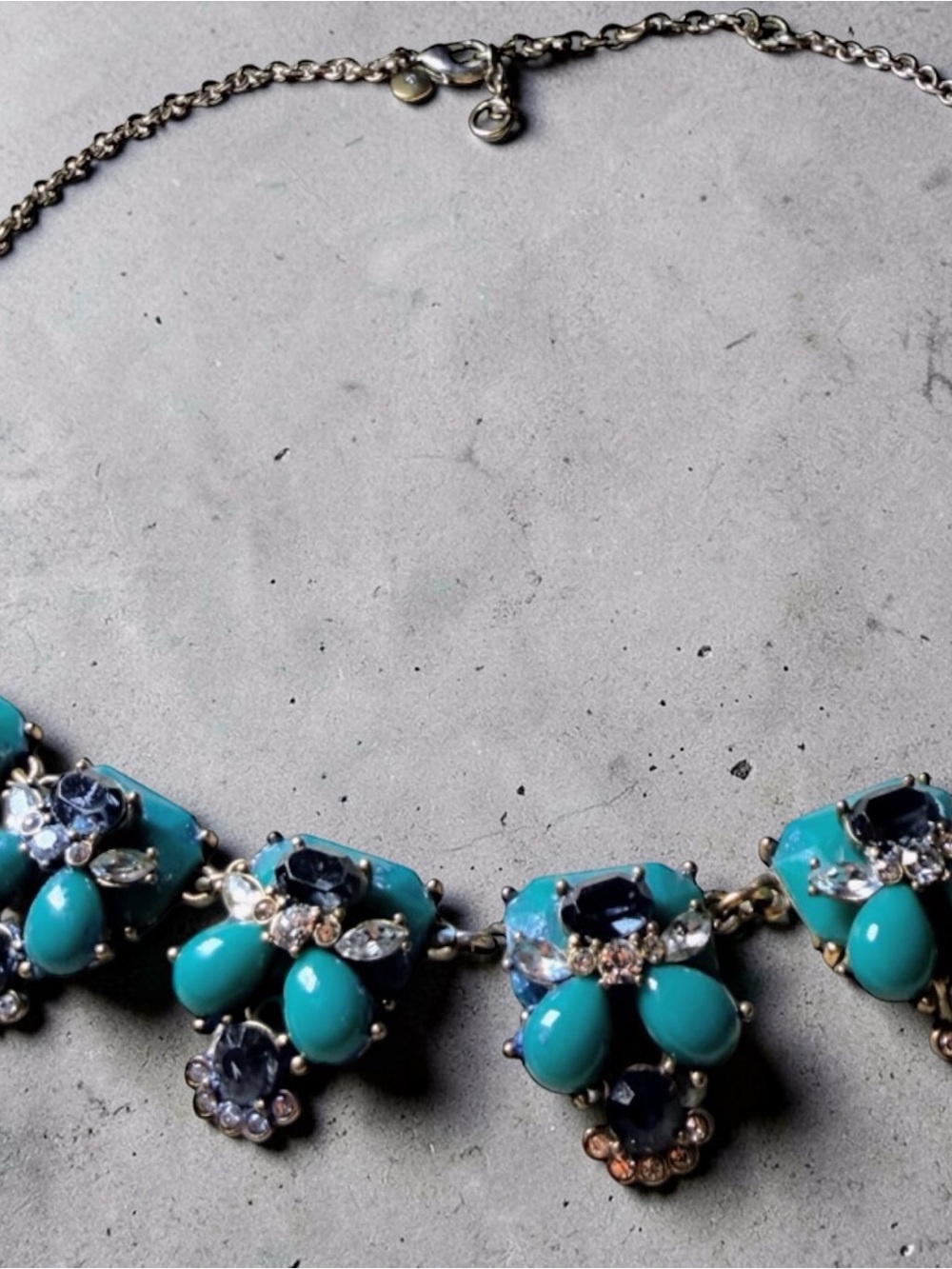Turquoise Crystal Statement Necklace - Women Jewelry
